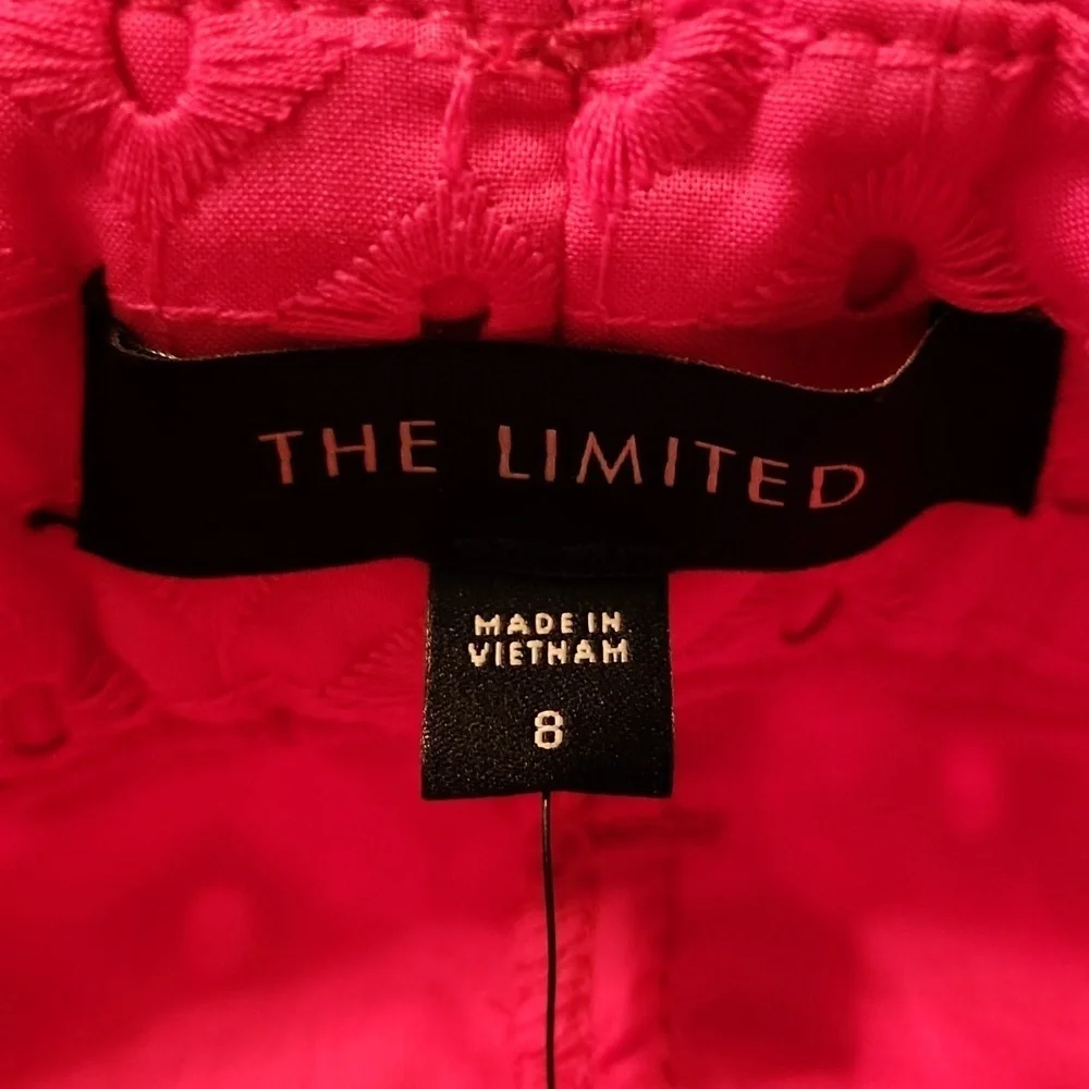 The Limited Hot Pink Eyelet Tailored Short Size 8 - Picture 8 of 15